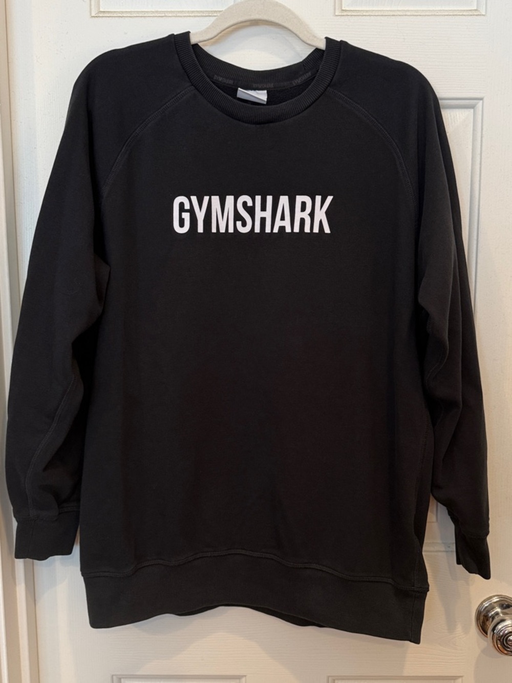 Gymshark Black Crewneck Sweatshirt with White Logo